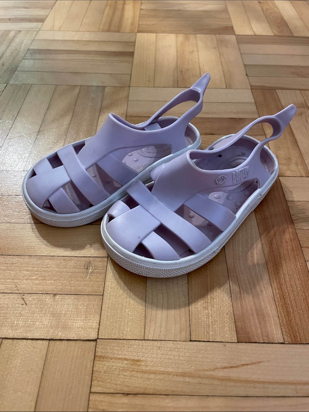 Children's Lavender Jelly Sandals with Back Strap